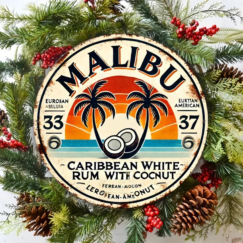 Home Decor Trends - Vintage Malibu Rum Coconut Aluminiowa Tablica
