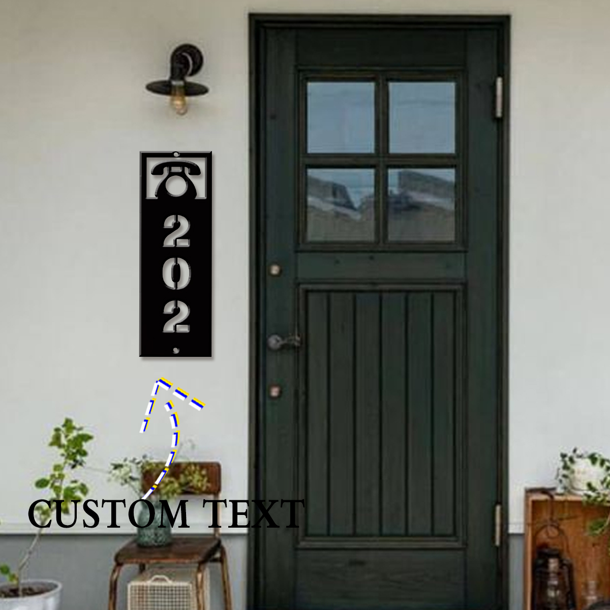 Home Decor Garden - 1 szt. Personalizowany nowoczesny metalowy numer
