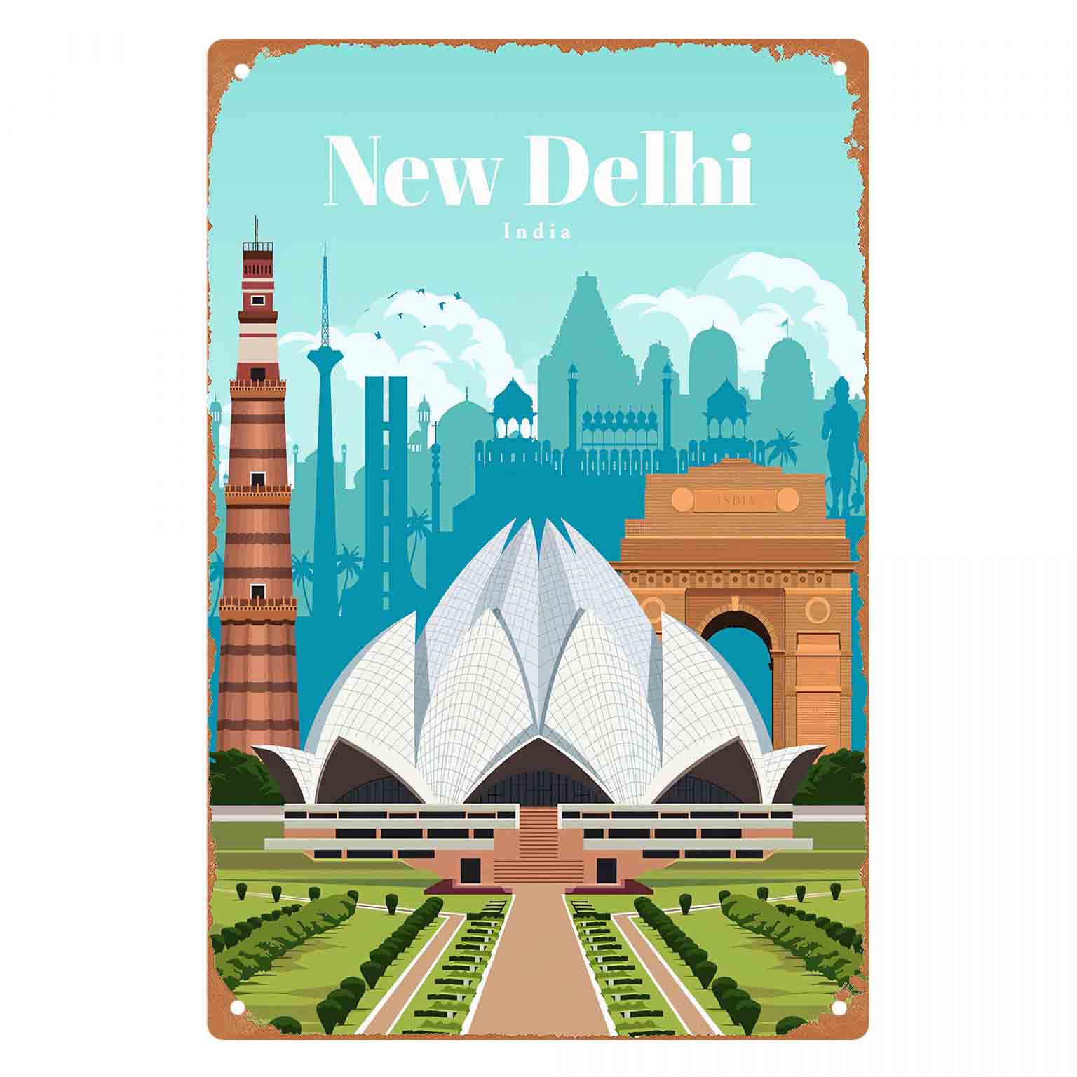 Home Decor Delhi - 2D PŁASKA DEKORACJA METALOWA 1 szt.