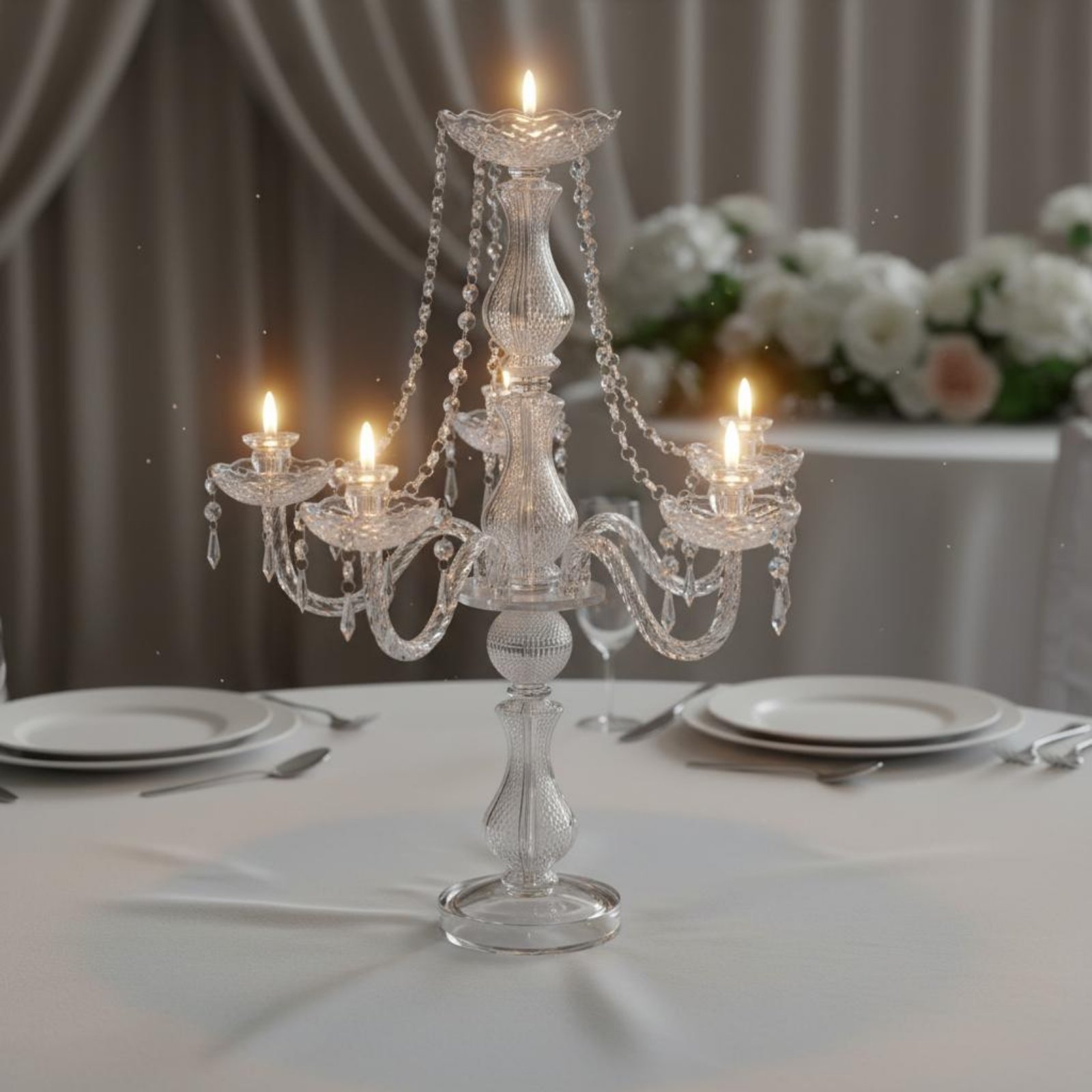 Home Decor Trends - Kryształowy Kandelabr Elegancki Ślubny Kandelabr Kryształowy