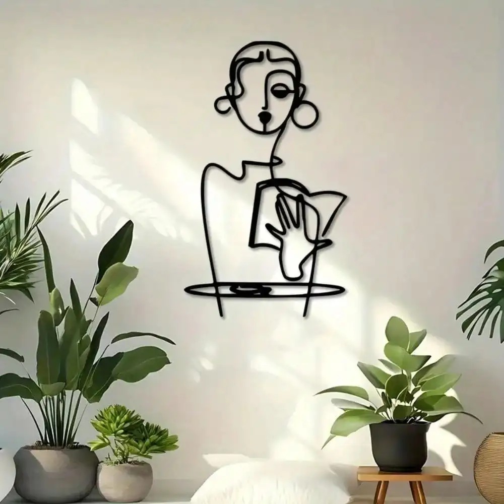 Home Decor Brand - Minimalistyczna metalowa grafika ścienna z motywem