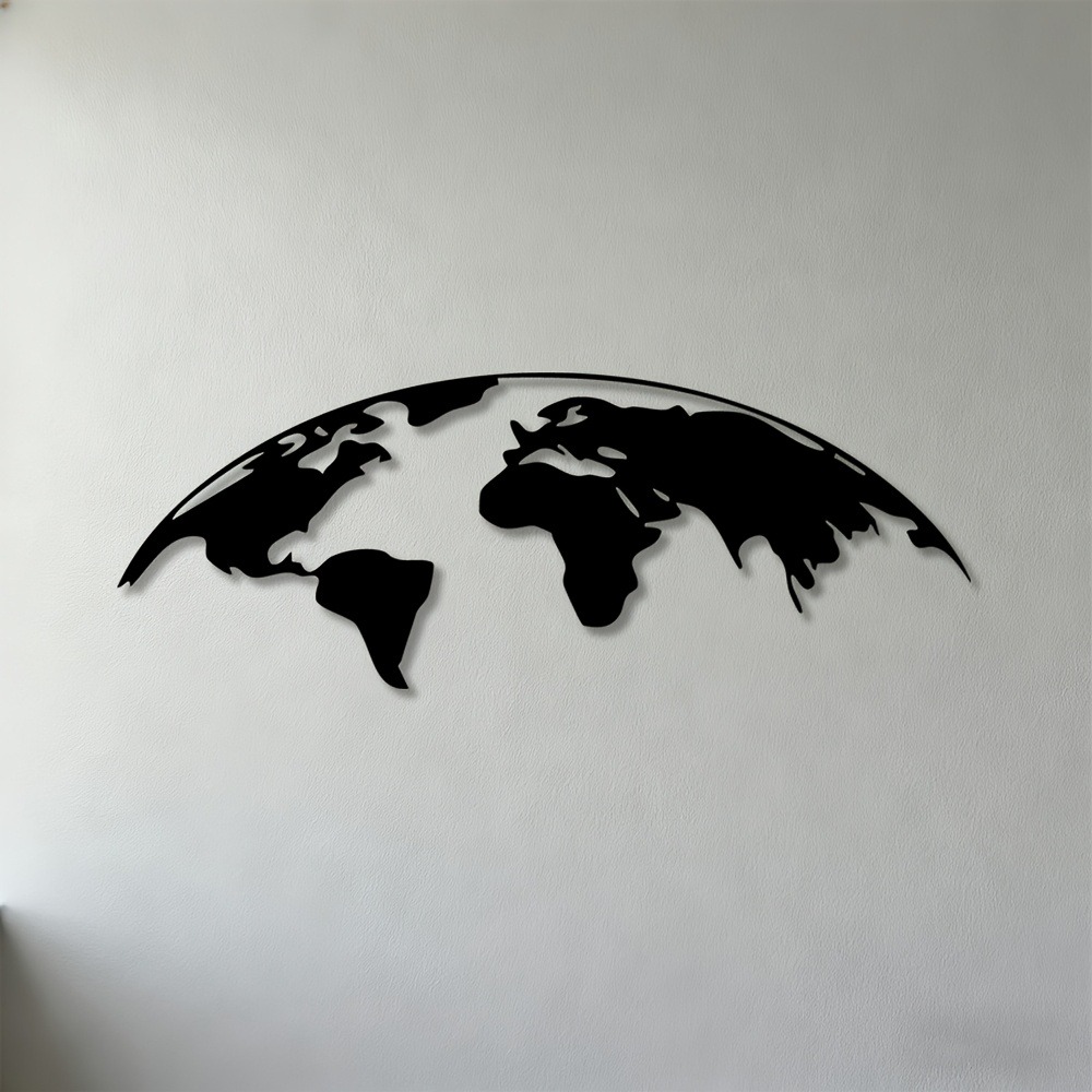 Home Decor Brand - Metalowa mapa świata 2D, rzeźba, nowoczesna