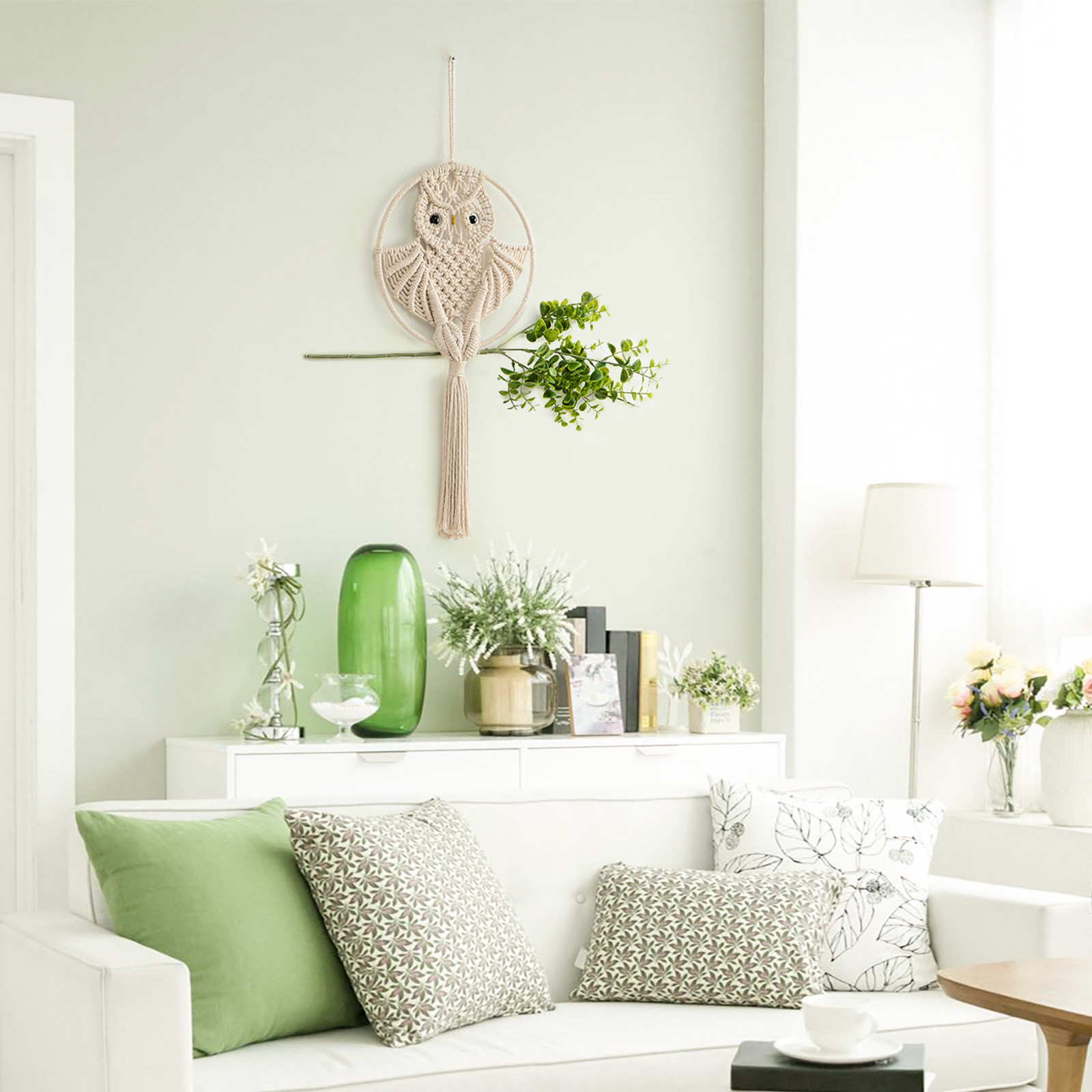 Makrama z sową, tkana, z frędz – Macrame Wall Hanging recenzja i cena