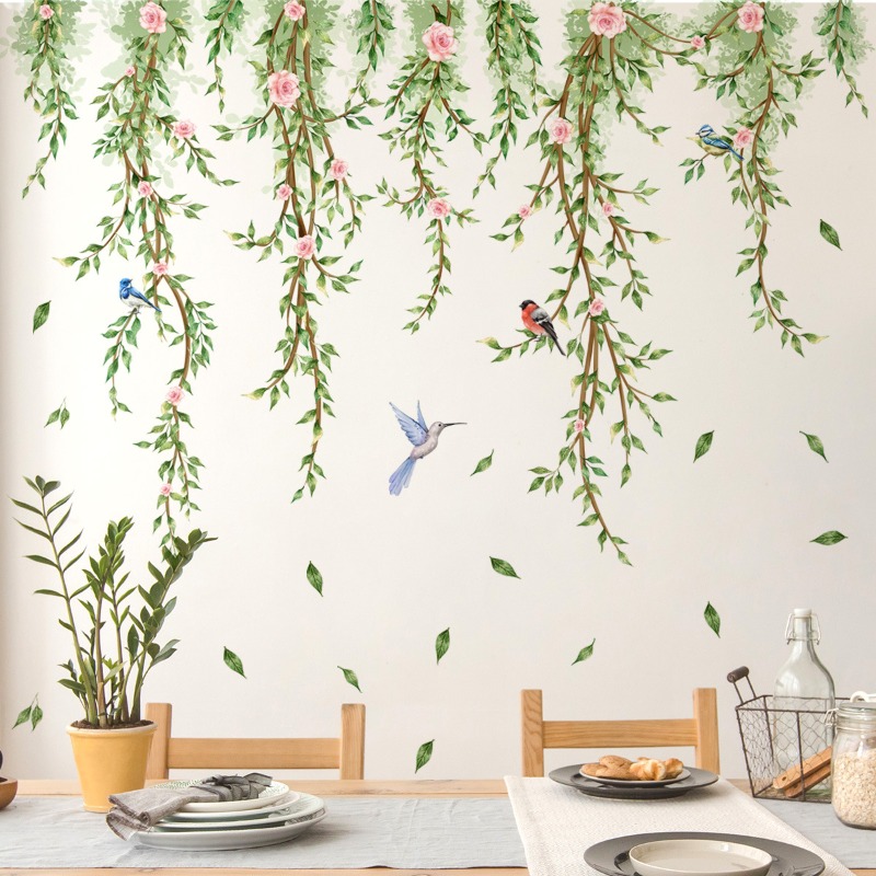 Gałęzie Kwiaty Ptaki Naklejka  – Home Decor Window Blinds recenzja i cena