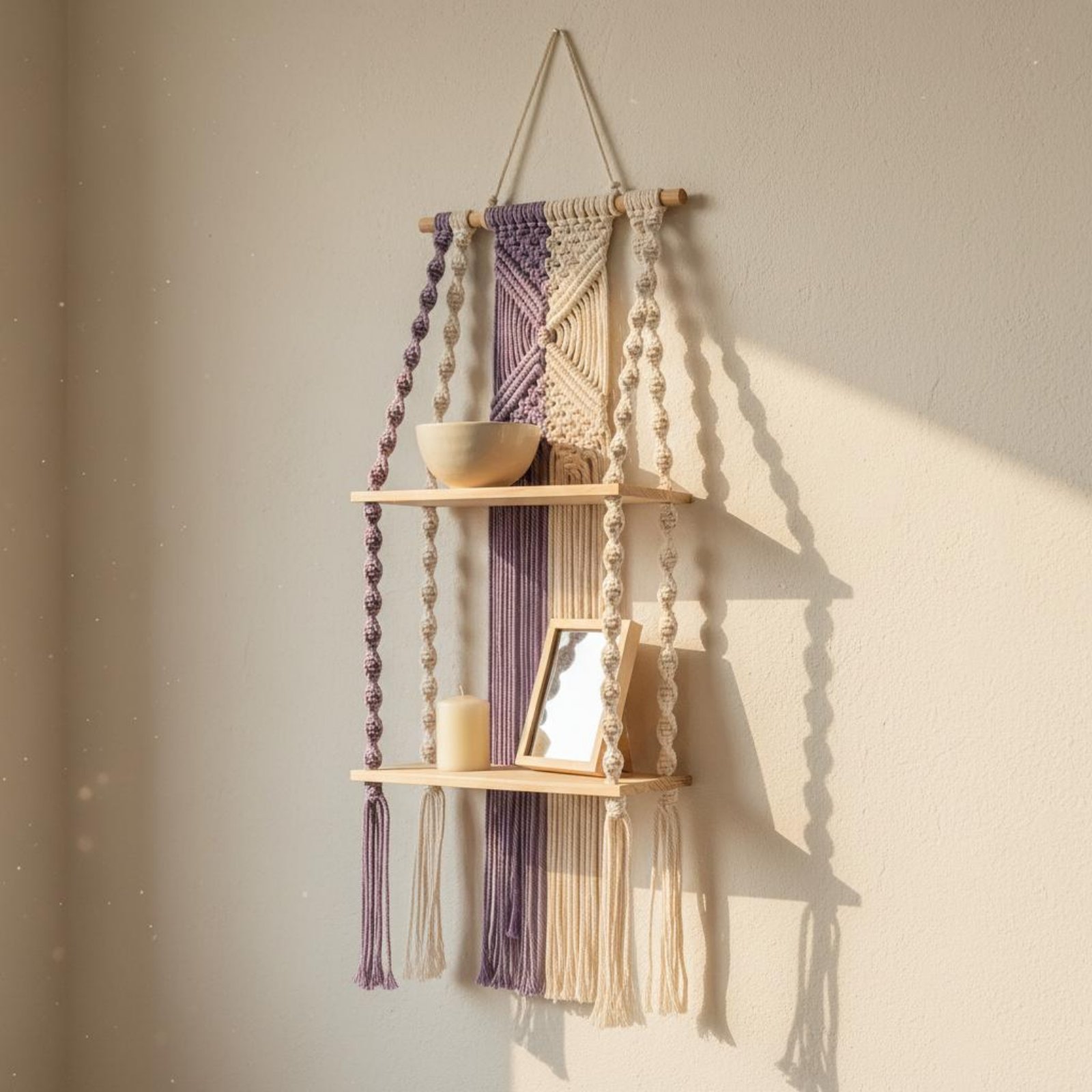 Półka wisząca w stylu boho, ła – Macrame Wall Hanging recenzja i cena