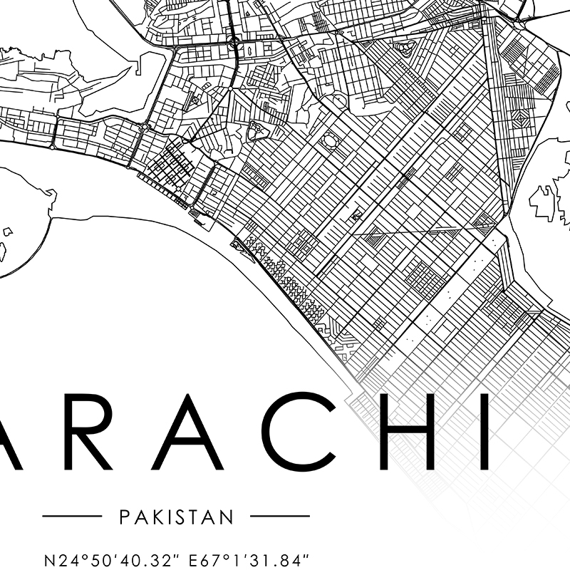 KARACHI mapa miasta plakat ISL – Home Decor Karachi recenzja i cena