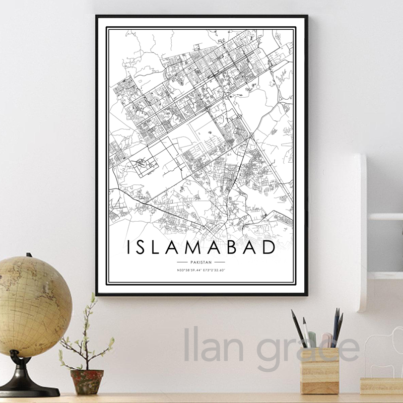 KARACHI mapa miasta plakat ISL – Home Decor Karachi recenzja i cena