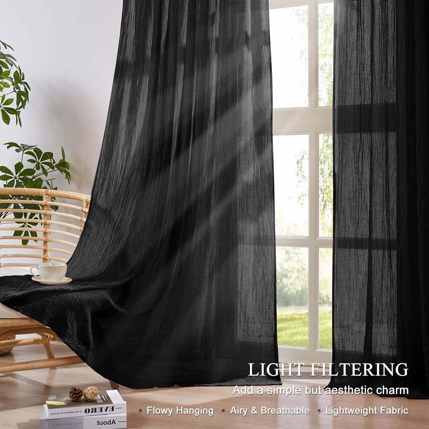 Czarne, przezroczyste zasłony  – Home Decor Window Blinds recenzja i cena