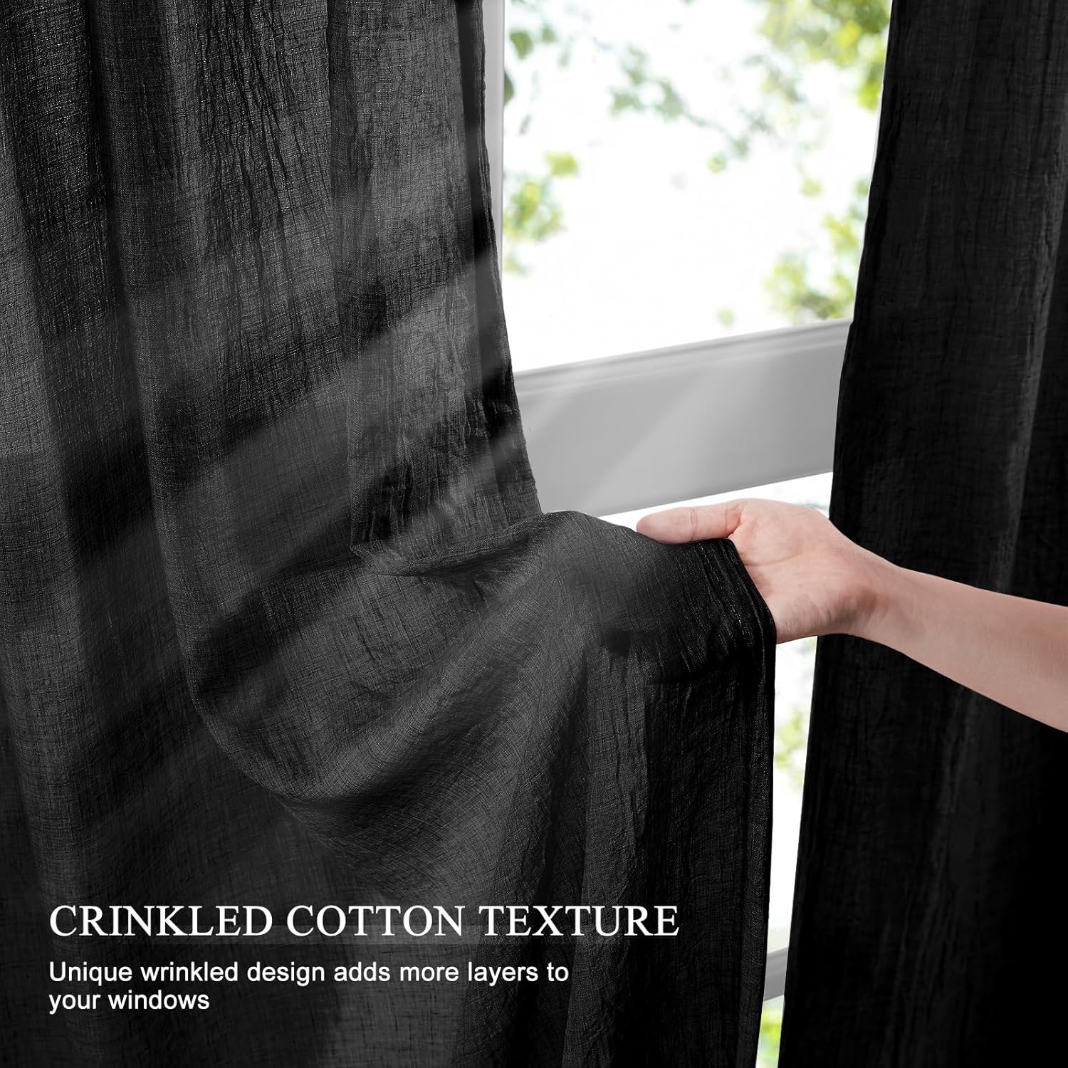 Czarne, przezroczyste zasłony  – Home Decor Window Blinds recenzja i cena