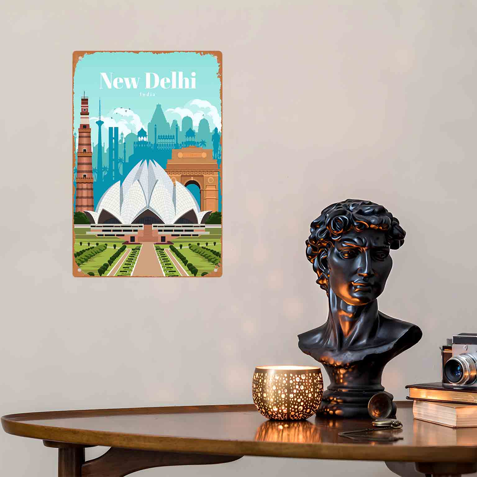 2D PŁASKA DEKORACJA METALOWA 1 – Home Decor Delhi recenzja i cena