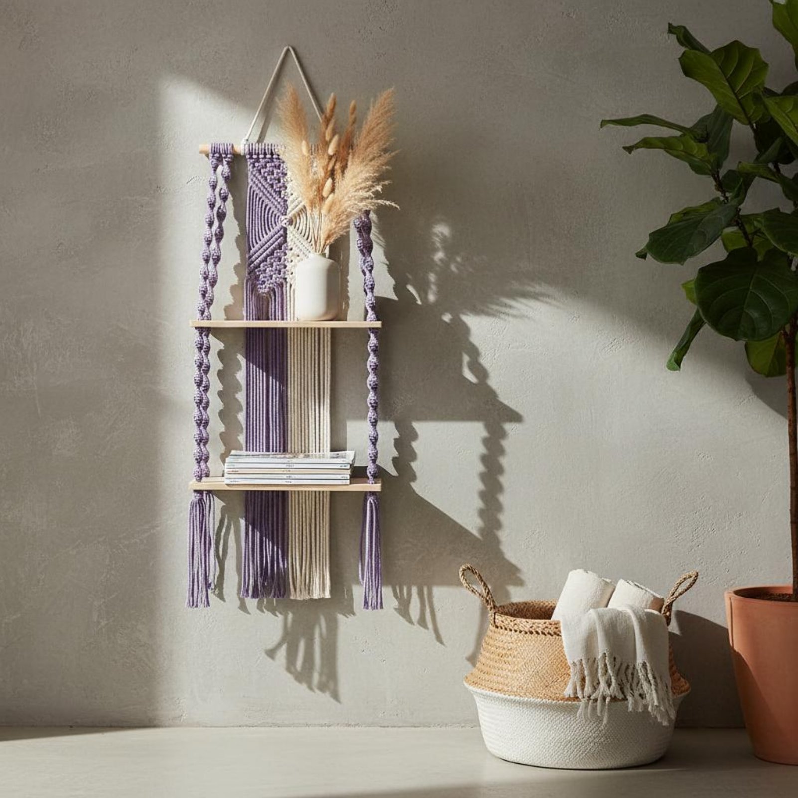 Półka ścienna w stylu boho, rę – Macrame Wall Hanging recenzja i cena