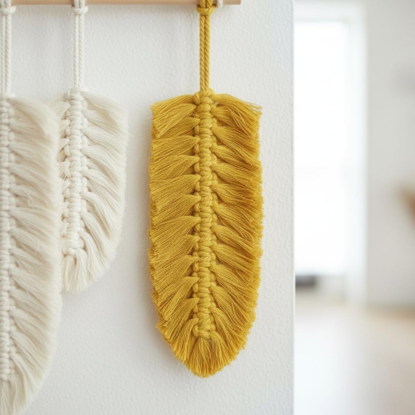 Makrama z piórami, ręcznie rob – Macrame Wall Hanging recenzja i cena